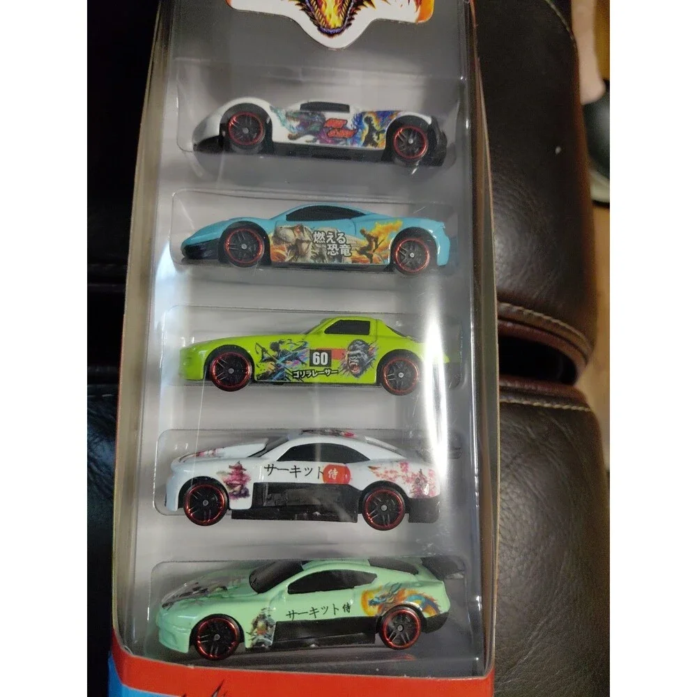 ​Boley Samurai Racers Modern Diecast Toy Cars Multicolor 5 Pack Dragon Graphic